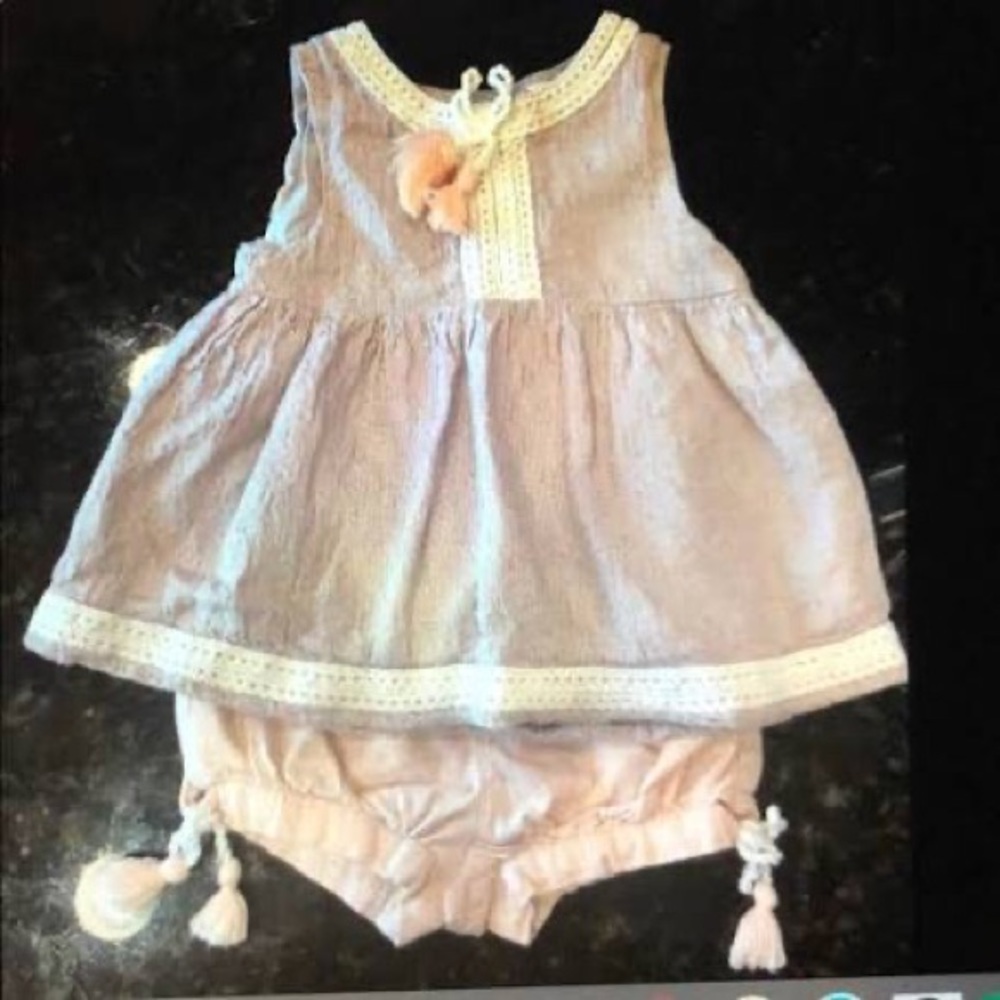 Shrinking Violet Boho Baby Outfit | Top & Shorts